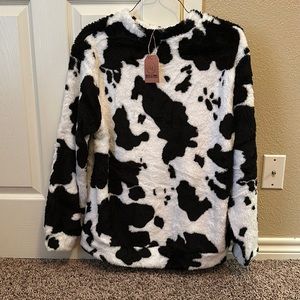 Cow print pull over